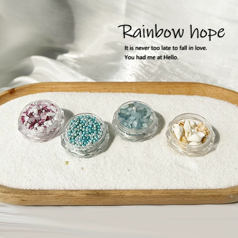 Aesthetic Seashell Crushed Flakes Nail Decorations Set