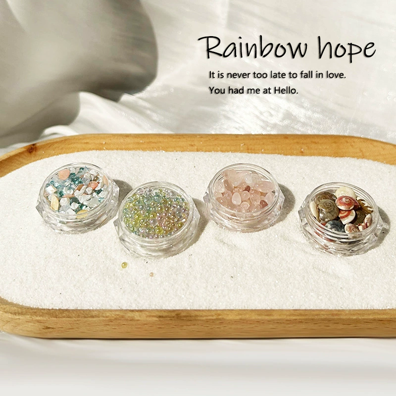 Aesthetic Seashell Crushed Flakes Nail Decorations Set