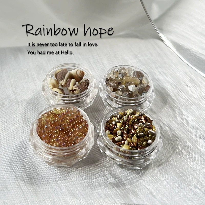 Aesthetic Seashell Crushed Flakes Nail Decorations Set
