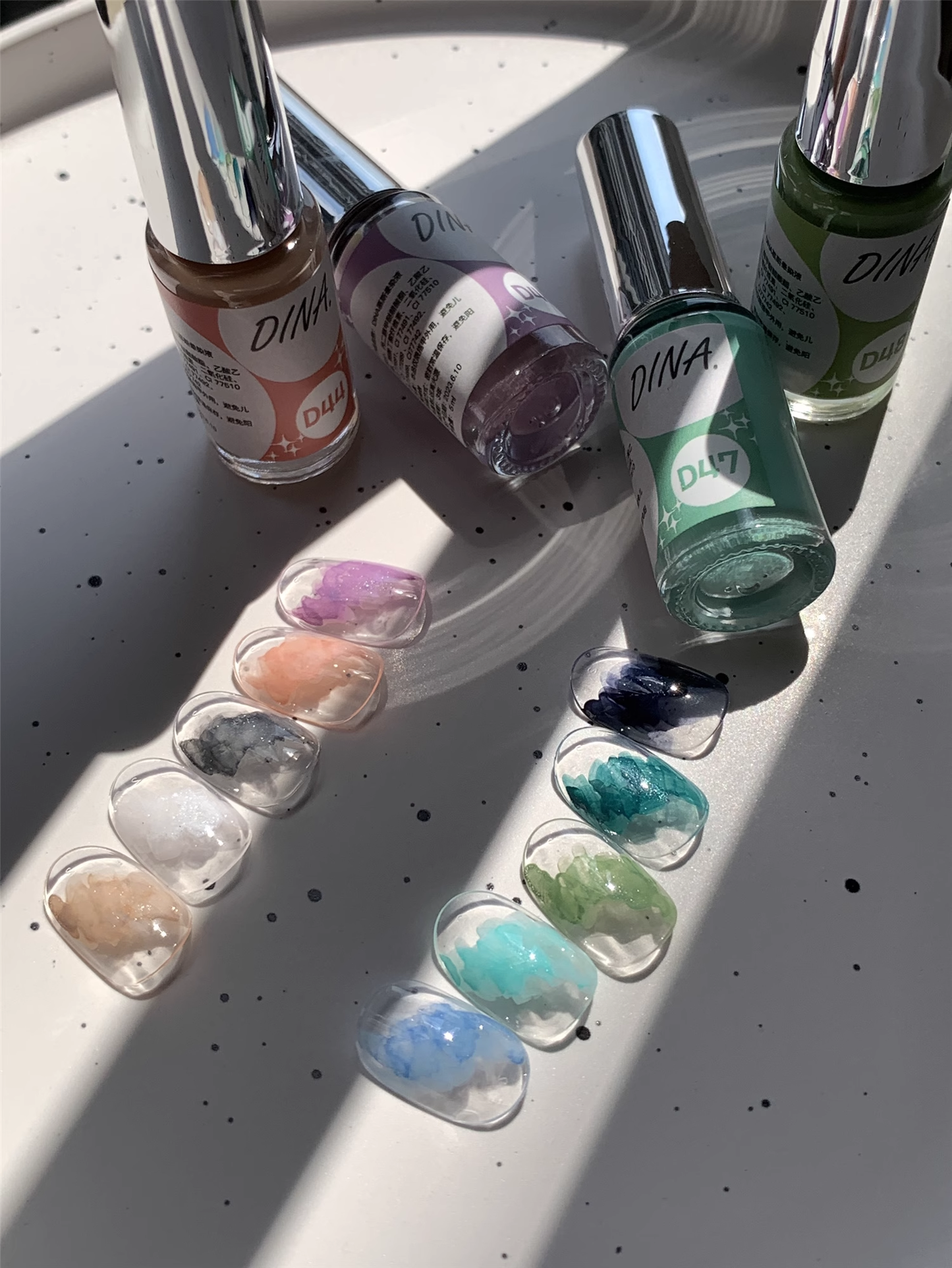 Gel Mousse Dina Blooming Ink Shimmer Glitter Series #41-50