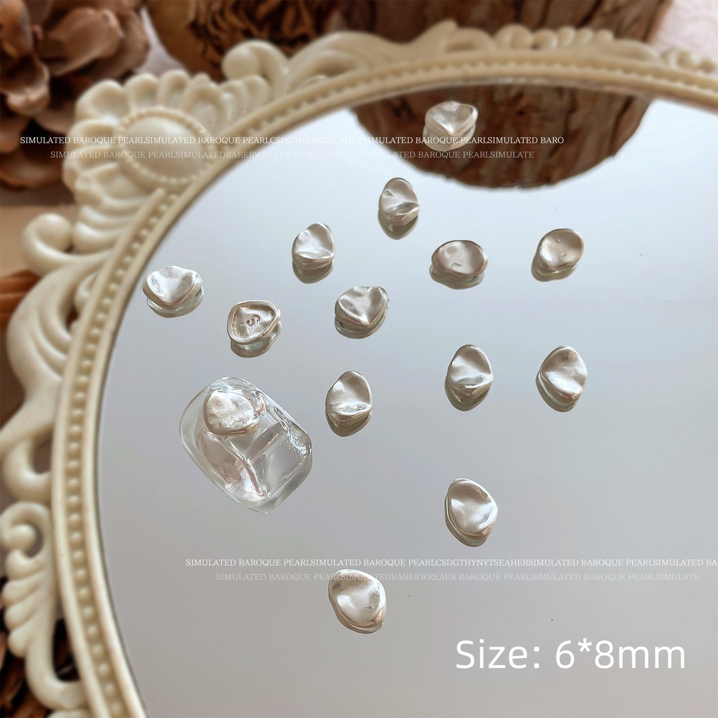 Irregular Baroque Metal Nail Charms 6 Styles (5pcs)