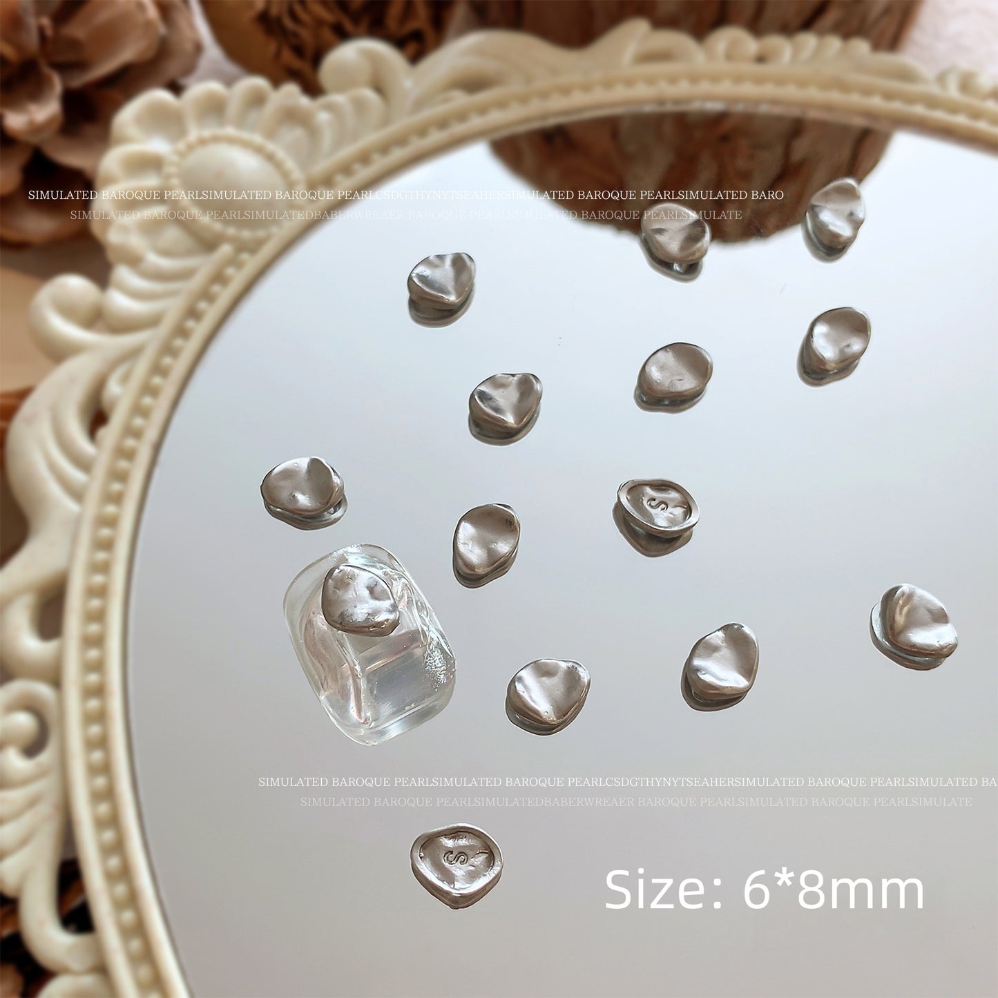 Irregular Baroque Metal Nail Charms 6 Styles (5pcs)