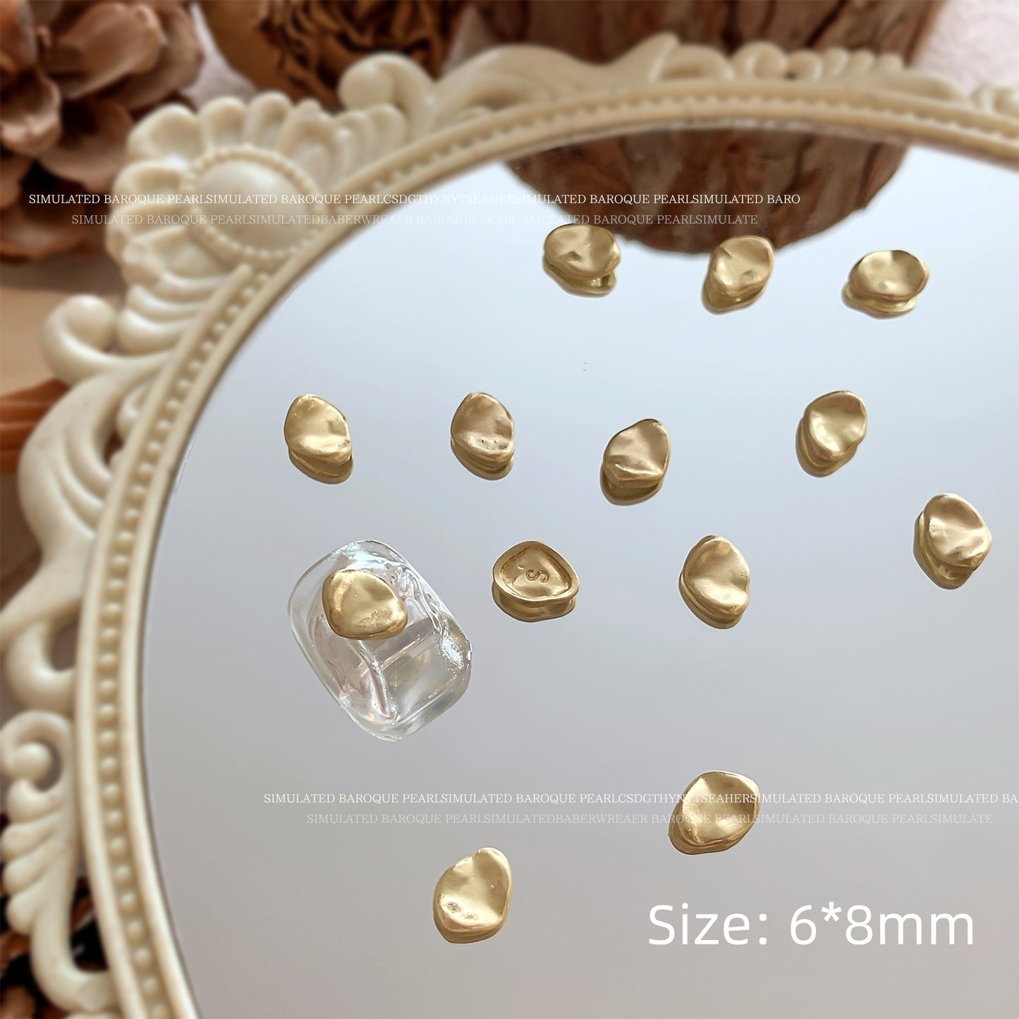 Irregular Baroque Metal Nail Charms 6 Styles (5pcs)