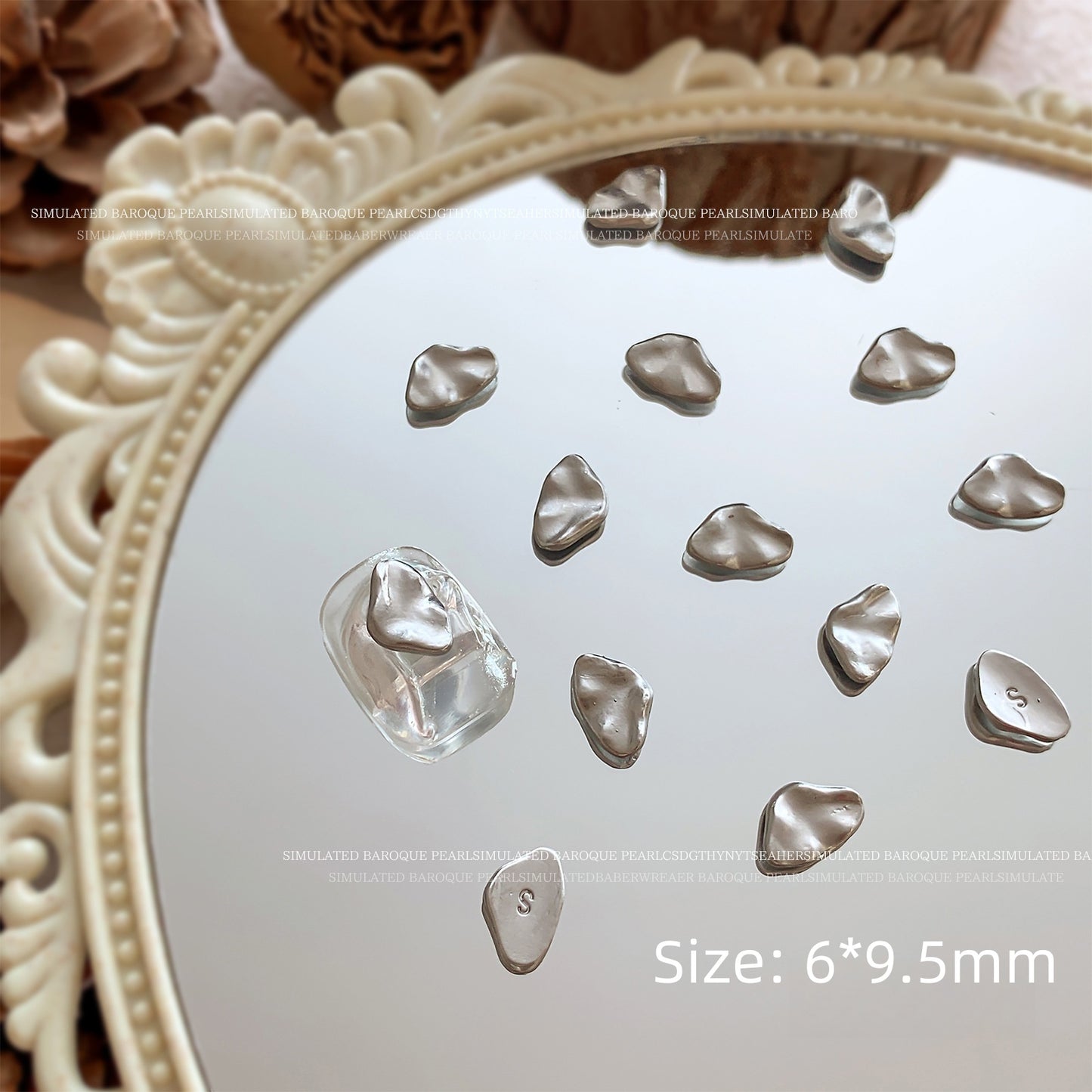 Irregular Baroque Metal Nail Charms 6 Styles (5pcs)