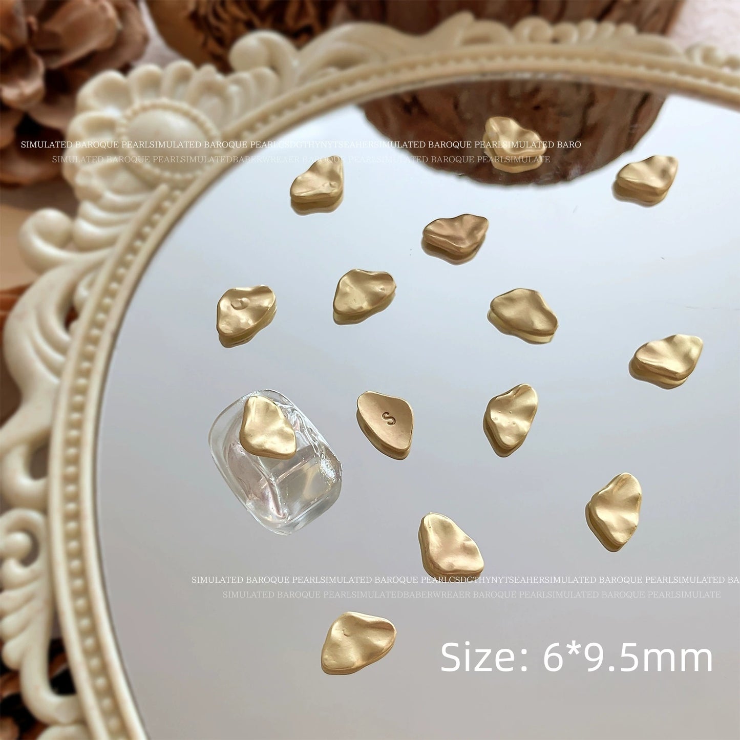 Irregular Baroque Metal Nail Charms 6 Styles (5pcs)