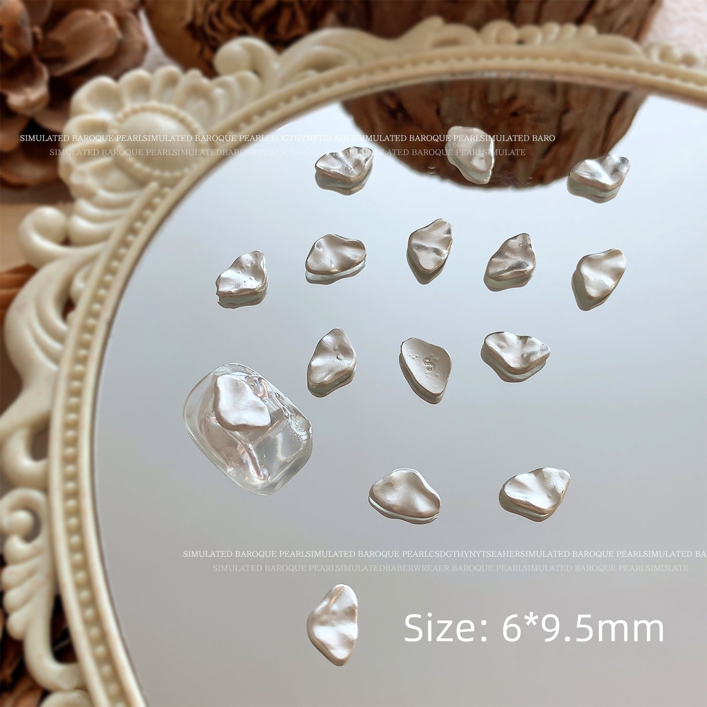 Irregular Baroque Metal Nail Charms 6 Styles (5pcs)