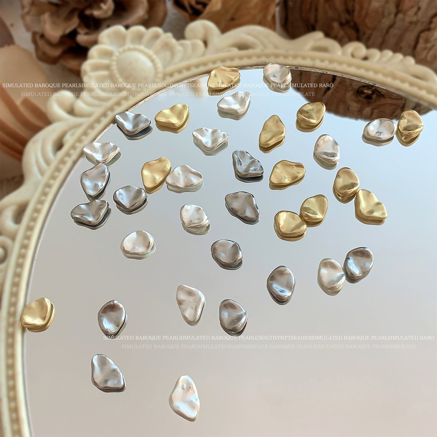 Irregular Baroque Metal Nail Charms 6 Styles (5pcs)