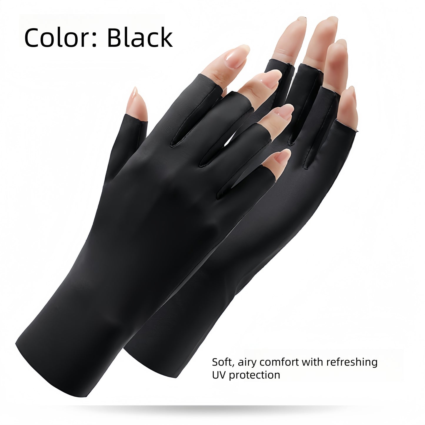 Breathable Ice Silk UV Protection Gloves – Fingerless