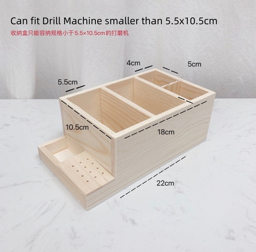Forets à ongles en bois à double couche et rangement pour stylos d'art