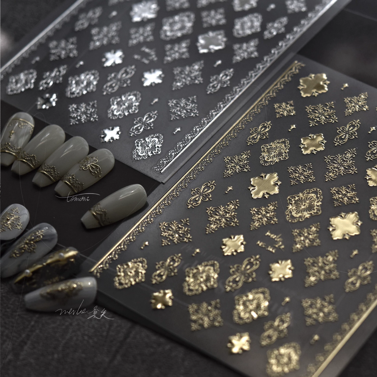 Autocollant pour ongles Tomoni MS344 Argent