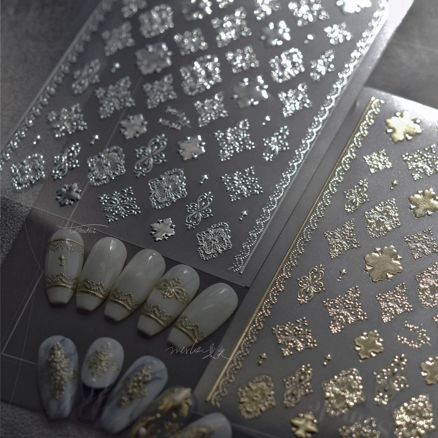 Autocollant pour ongles Tomoni MS344 Argent