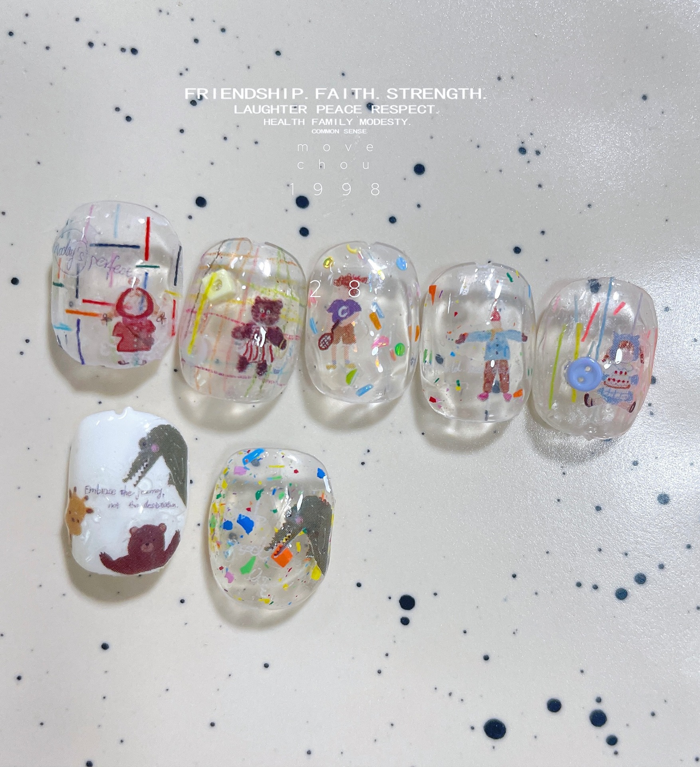 Mini Cartoon Style Character Nail Sticker