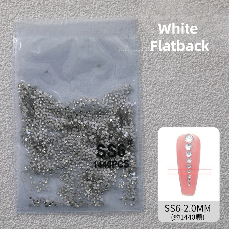 Décoration d'ongles en strass cristal à dos plat SS6, 1 440 pièces