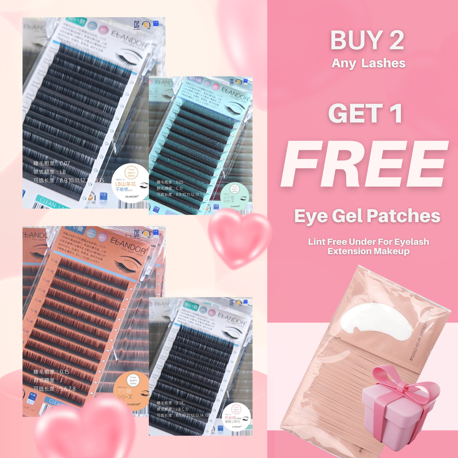 Valentine Lashes Buy 2 Get 1 Eye Patch Free