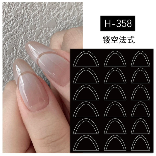 Autocollants pour ongles Joyful French Tip H-358