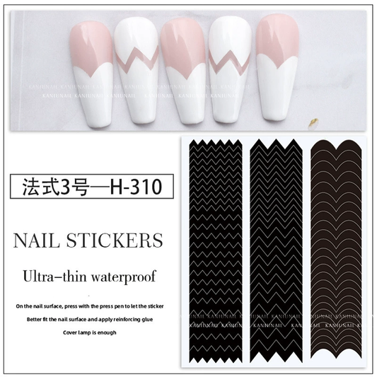 Autocollants pour ongles Joyful French Tip H-310