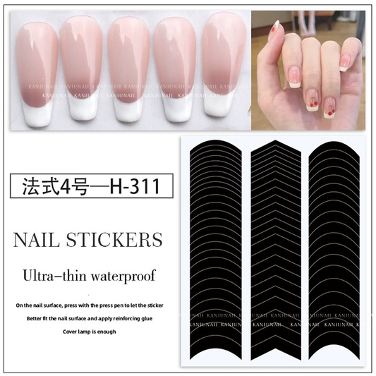 Joyful French Tip Nail Stickers H-311