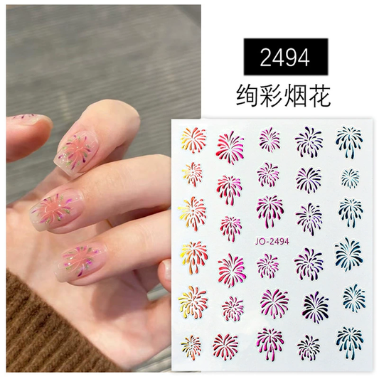 Autocollant pour ongles joyeux JO-2494 Arc-en-ciel
