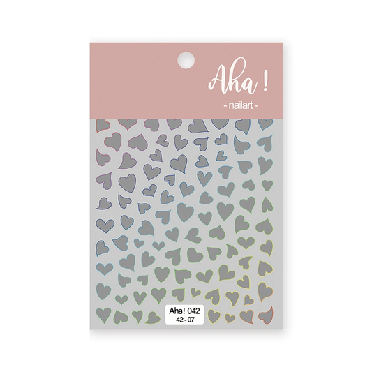 Autocollant pour ongles Aha 042-07 Argent holographique