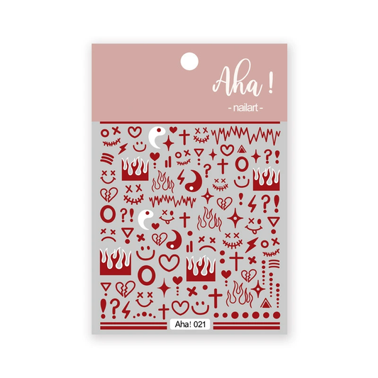 Autocollant pour ongles Aha 021 Rouge