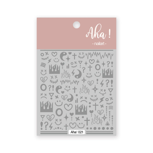 Autocollant pour ongles Aha 021 Argent