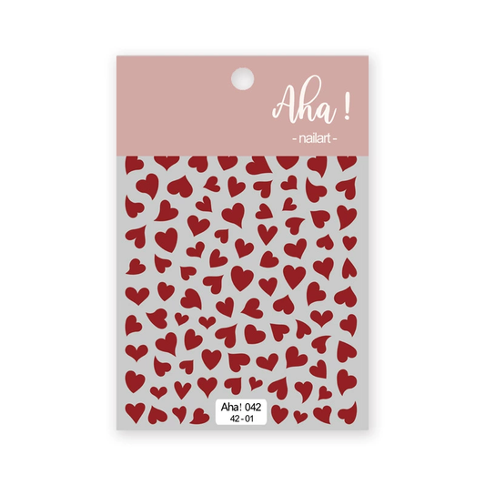 Autocollant pour ongles Aha 042-01 Rouge vin
