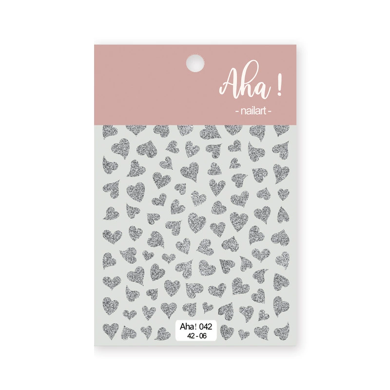 Autocollant pour ongles Aha 042-06 Argent scintillant