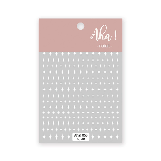 Autocollant pour ongles Aha 053-01 Blanc