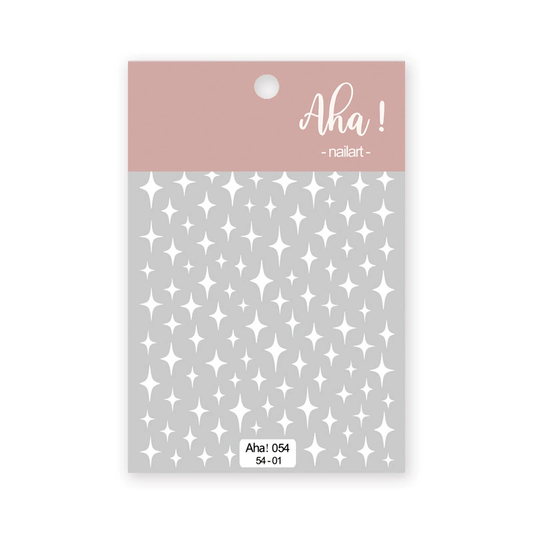 Autocollant pour ongles Aha 054-01 Blanc