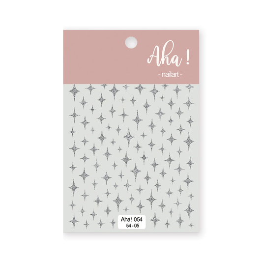 Autocollant pour ongles Aha 054-05 Argent scintillant