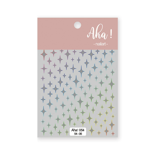 Autocollant pour ongles Aha 054-06 Argent holographique