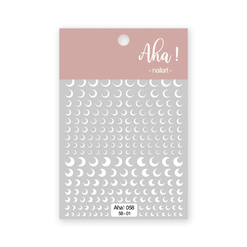Aha Sticker Aha Nail Sticker 058-01 White – Elephant Beauty Supply