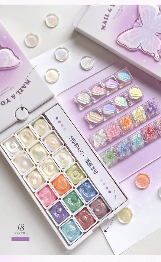YOLLY Butterfly texture Gel Palette 18 Colors