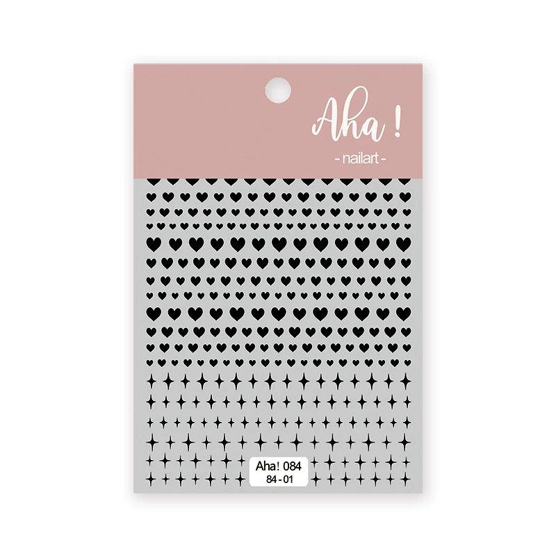 Aha Sticker Aha Nail Sticker 084-01 Black – Elephant Beauty Supply