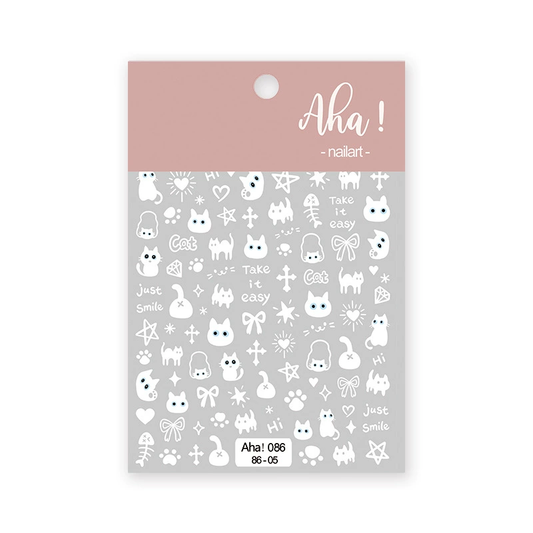 Autocollant pour ongles Aha 086-05 Blanc