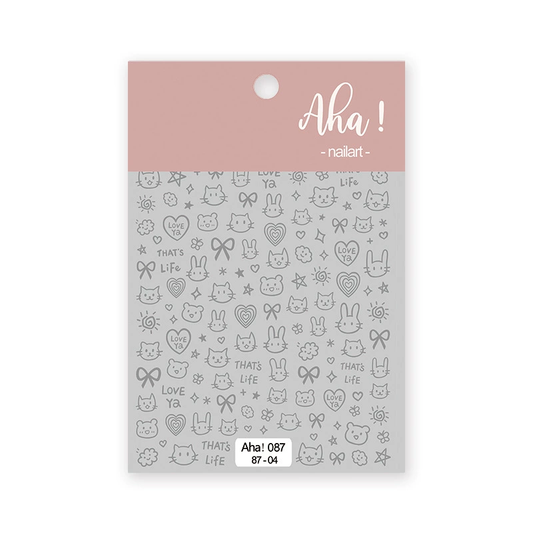 Autocollant pour ongles Aha 087-04 Argent