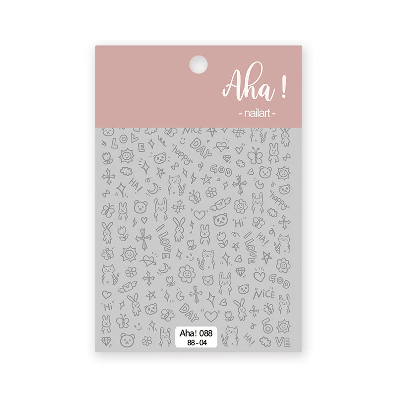Aha Sticker Aha Nail Sticker 088-04 Silver – Elephant Beauty Supply