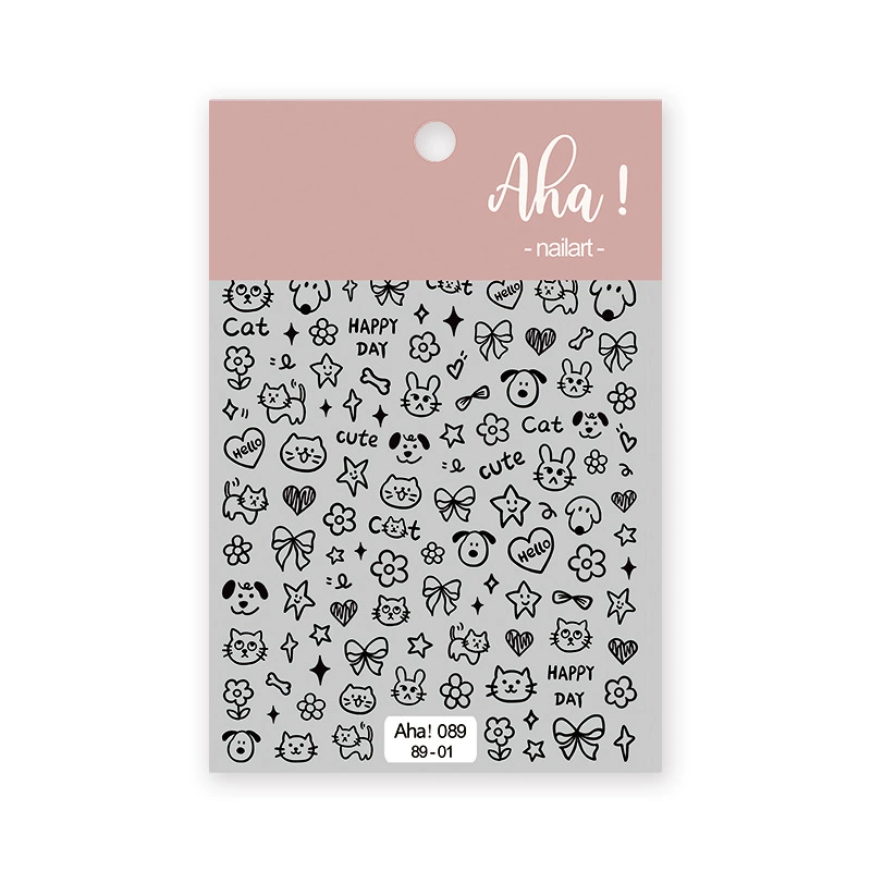 Aha Nail Sticker 089-01 Black