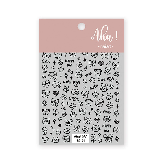 Autocollant pour ongles Aha 089-01 Noir