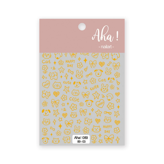 Autocollant pour ongles Aha 089-03 Doré