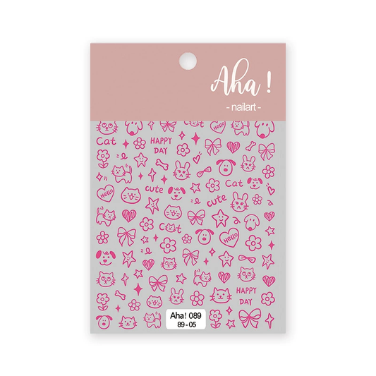 Autocollant pour ongles Aha 089-05 Magenta