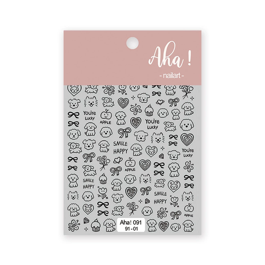 Aha Nail Sticker 091-01 Black