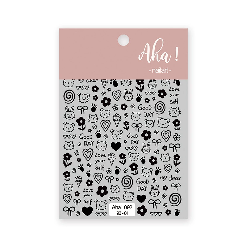 Autocollant pour ongles Aha 092-01 Noir