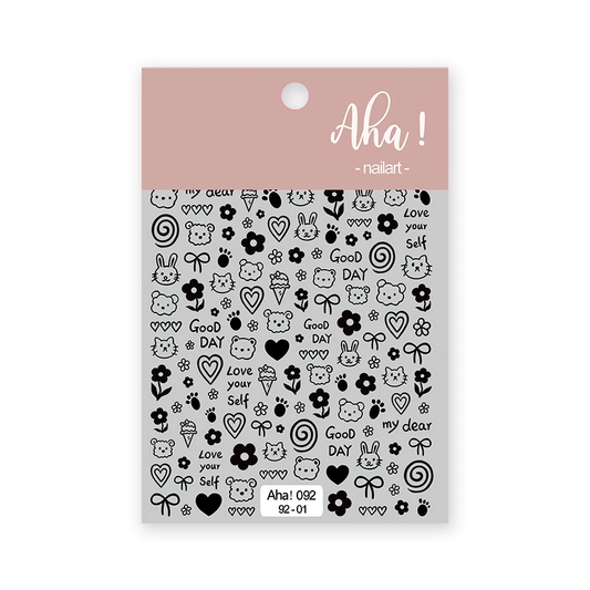Autocollant pour ongles Aha 092-01 Noir