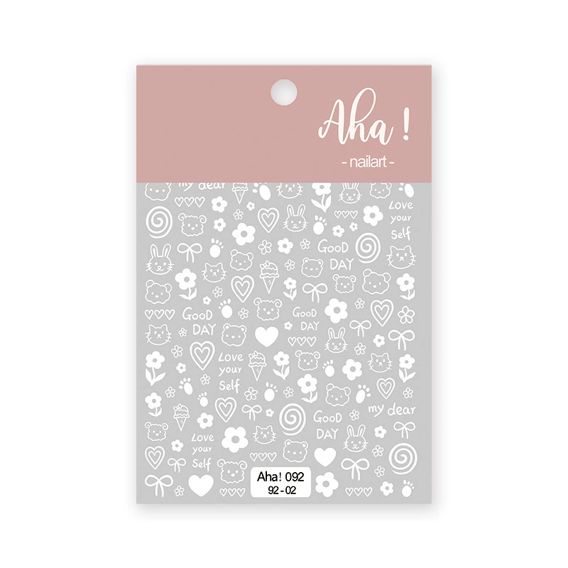 Autocollant pour ongles Aha 092-02 Blanc