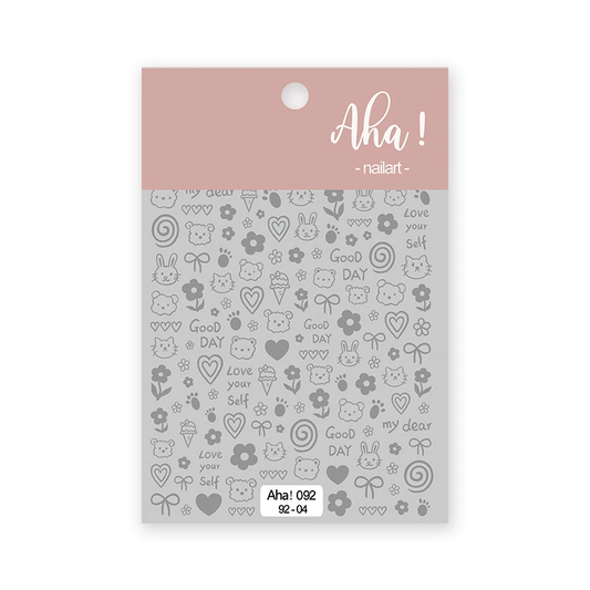 Autocollant pour ongles Aha 092-04 Argent