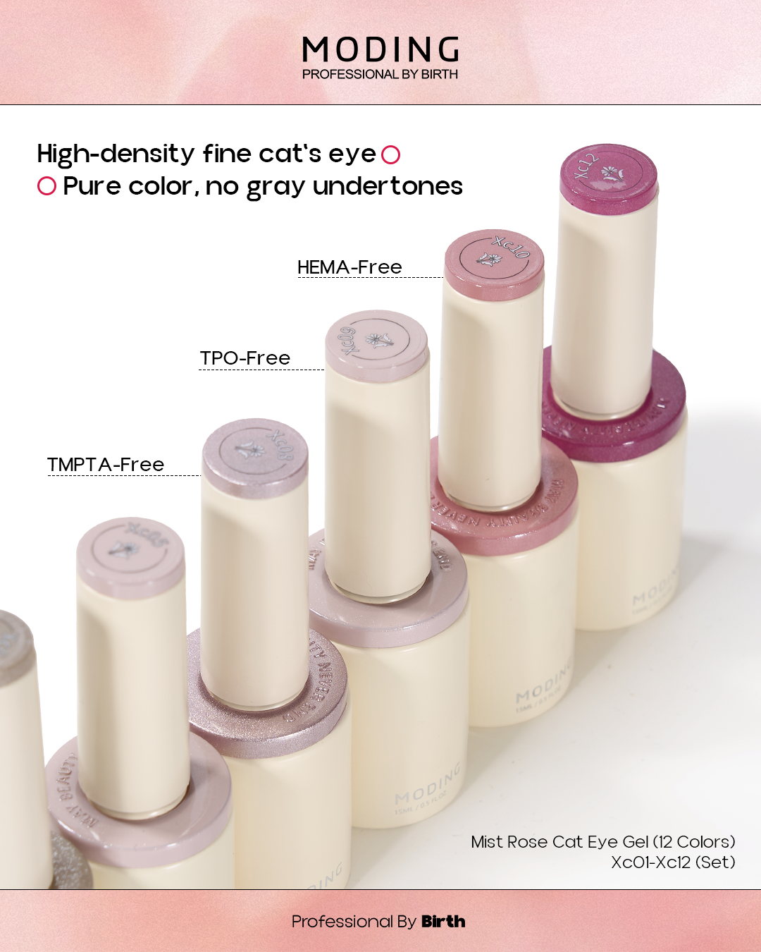 [HEMA Free] Moding Mist Rose Cat Eye Gel Set (12 Colors)