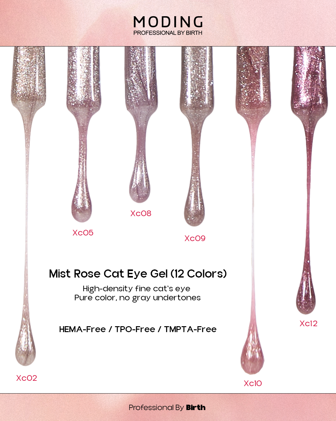 [HEMA Free] Moding Mist Rose Cat Eye Gel