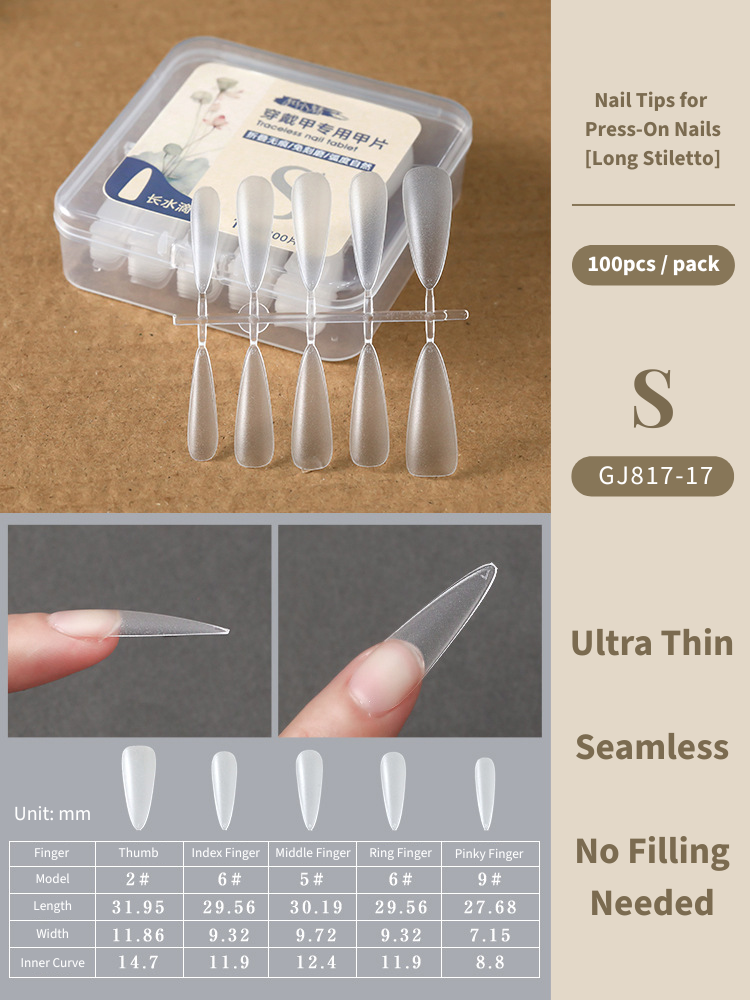 Clear Nail Tips For Press-On Nails [Long Stiletto]