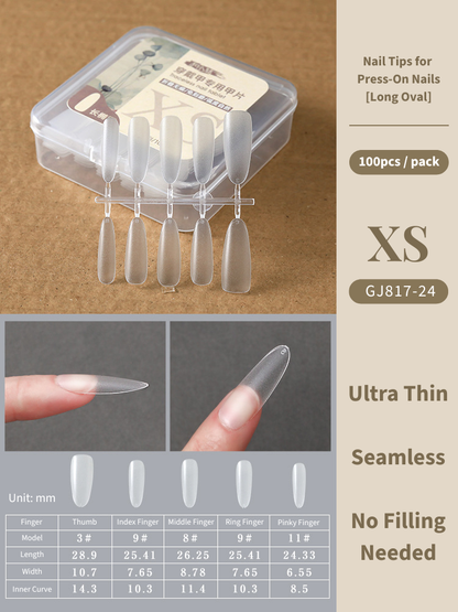 Clear Nail Tips For Press-On Nails [Long Oval]